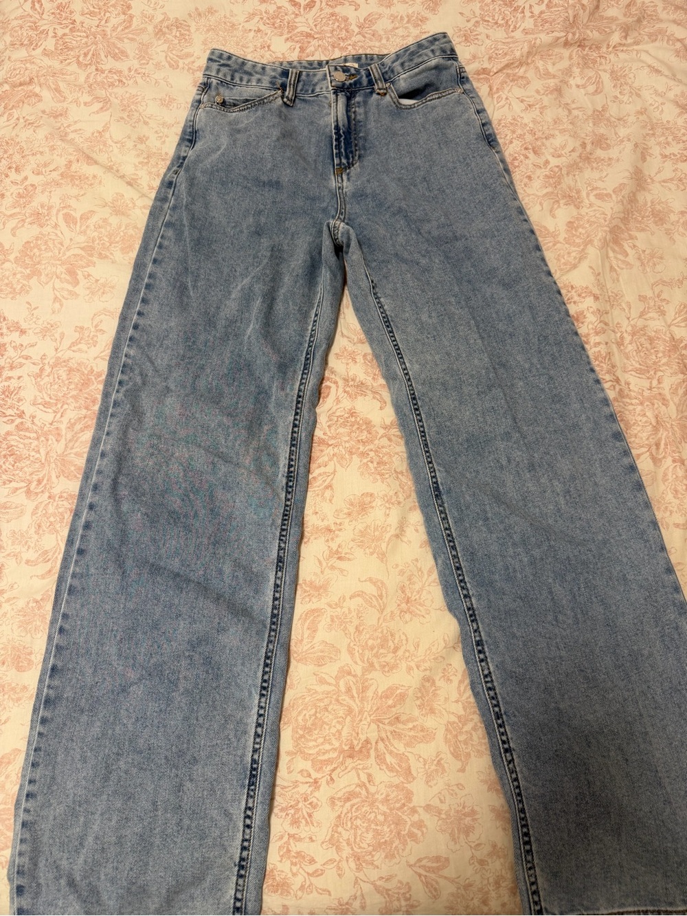 Oat New York High-Rise Wide Leg Jeans - Light Blue Denim